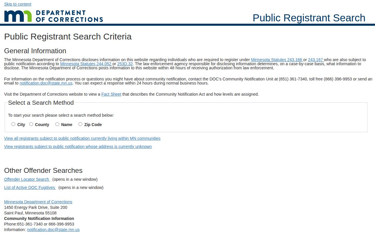Minnesota public registrant search used with Sherburne County release records